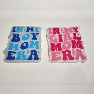 Boy Mom Girl Mom Flatback Planar Gender Reveal Flats Crafts Badge Keychain Pen